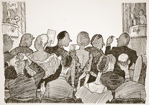 Amor por llegar tarde a las producciones teatrales, ilustración de 